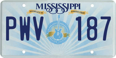 MS license plate PWV187