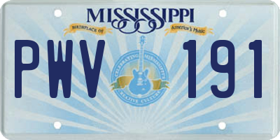 MS license plate PWV191