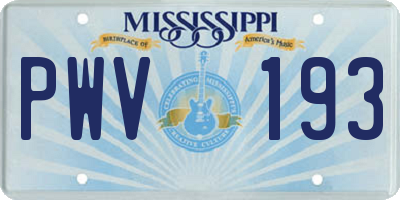 MS license plate PWV193