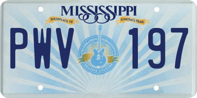 MS license plate PWV197