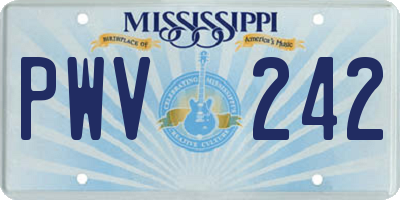 MS license plate PWV242