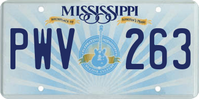 MS license plate PWV263