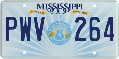 MS license plate PWV264