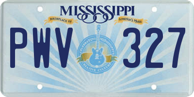 MS license plate PWV327