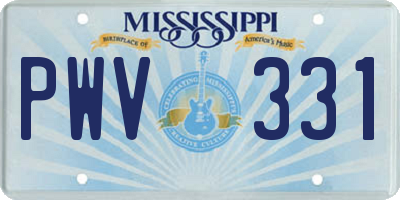 MS license plate PWV331