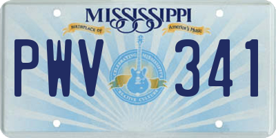 MS license plate PWV341