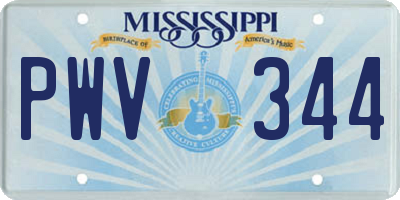 MS license plate PWV344