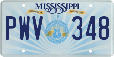 MS license plate PWV348