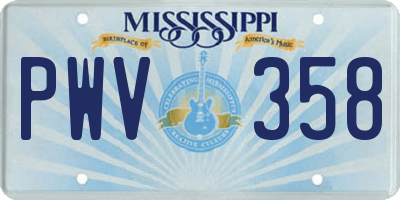 MS license plate PWV358