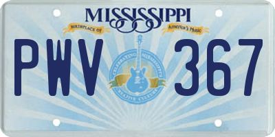 MS license plate PWV367