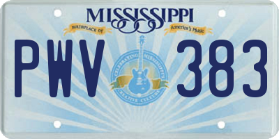 MS license plate PWV383
