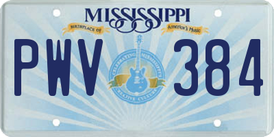 MS license plate PWV384