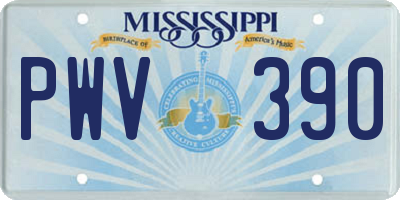 MS license plate PWV390
