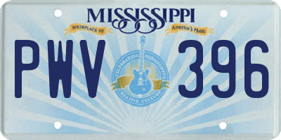 MS license plate PWV396