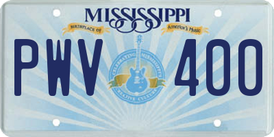 MS license plate PWV400