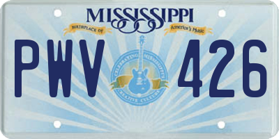 MS license plate PWV426