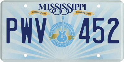 MS license plate PWV452