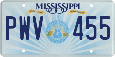 MS license plate PWV455