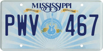 MS license plate PWV467