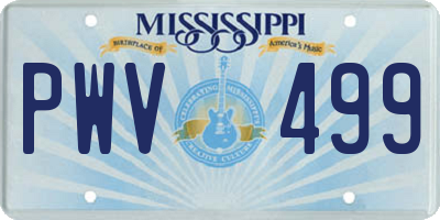 MS license plate PWV499