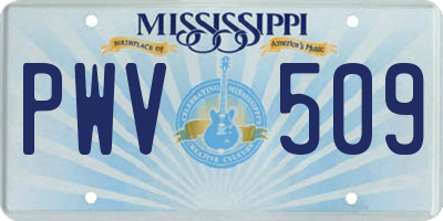 MS license plate PWV509