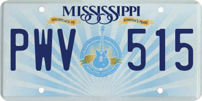 MS license plate PWV515