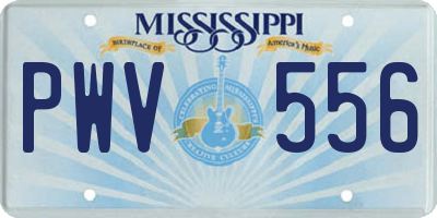MS license plate PWV556