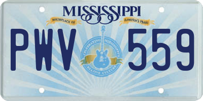 MS license plate PWV559