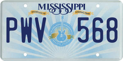 MS license plate PWV568