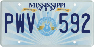 MS license plate PWV592