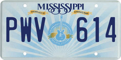 MS license plate PWV614