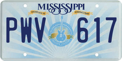 MS license plate PWV617