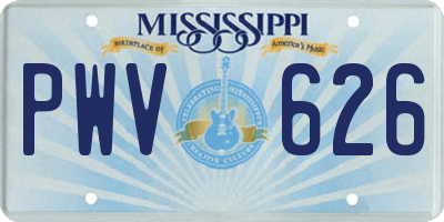 MS license plate PWV626