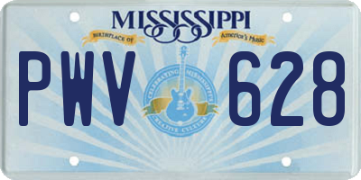 MS license plate PWV628