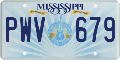 MS license plate PWV679