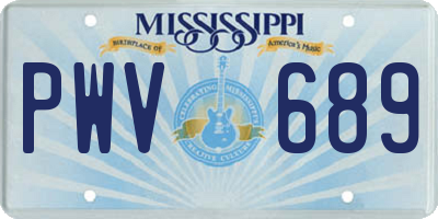 MS license plate PWV689