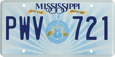 MS license plate PWV721