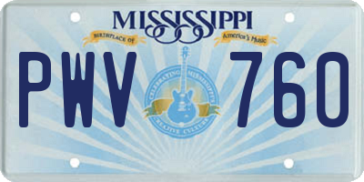 MS license plate PWV760