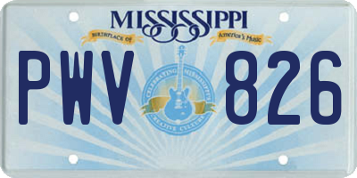 MS license plate PWV826