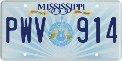 MS license plate PWV914
