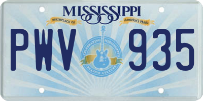MS license plate PWV935