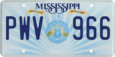MS license plate PWV966