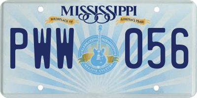 MS license plate PWW056