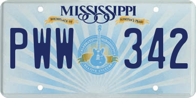 MS license plate PWW342