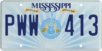 MS license plate PWW413