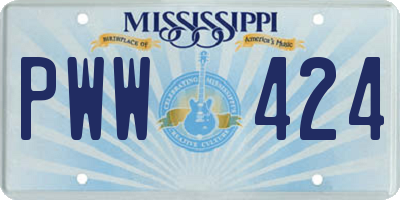MS license plate PWW424