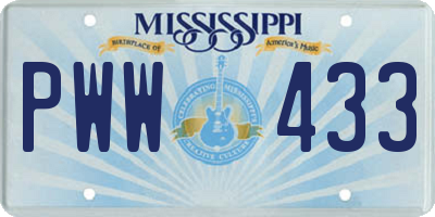 MS license plate PWW433