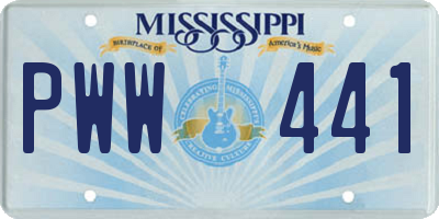 MS license plate PWW441