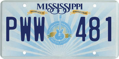 MS license plate PWW481