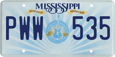 MS license plate PWW535
